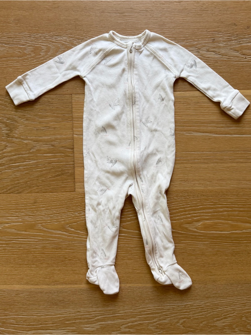 Pehr - Soft Cream Footed Baby One-Piece Zipper Sleepwear